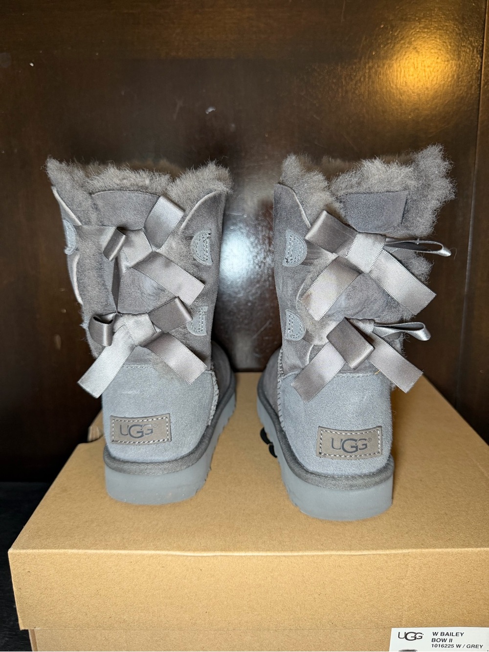 UGG - Grey Bailey Bow II Boots - Picture 5 of 8